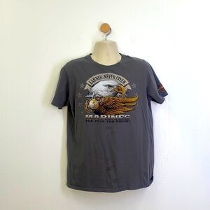Harley Davidson - Vintage Earned Never Given Marines Dothan Alabama Shirt Size L
